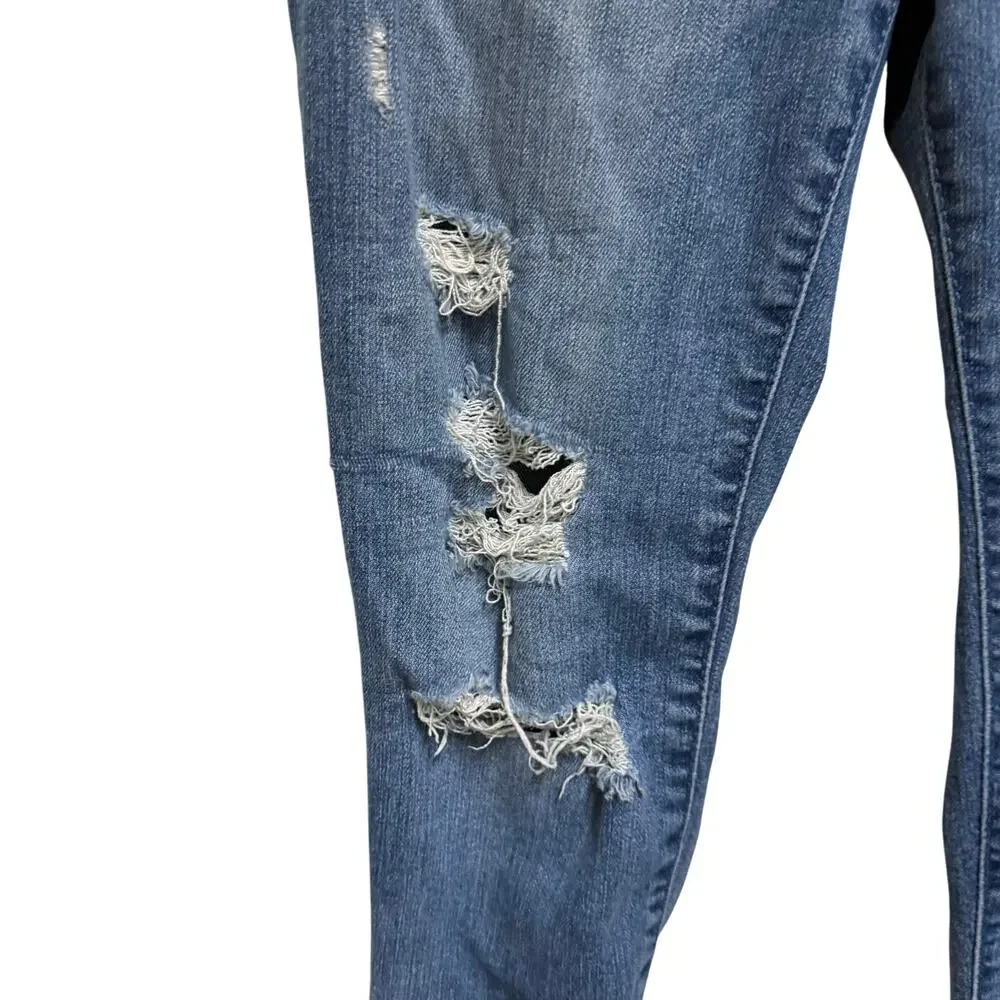 Children's Place Girls Jeggings Jeans Size 8 Distressed Blue Stretch Jeans Rips